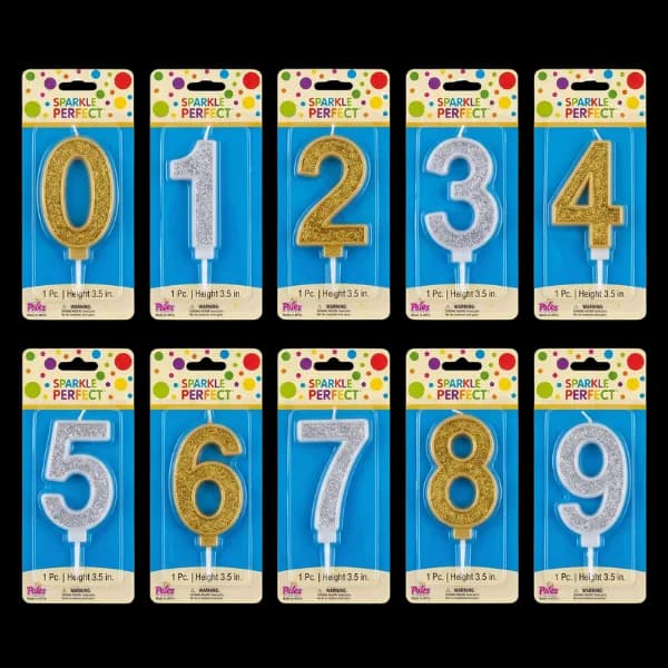 Glitter Number Birthday Candle