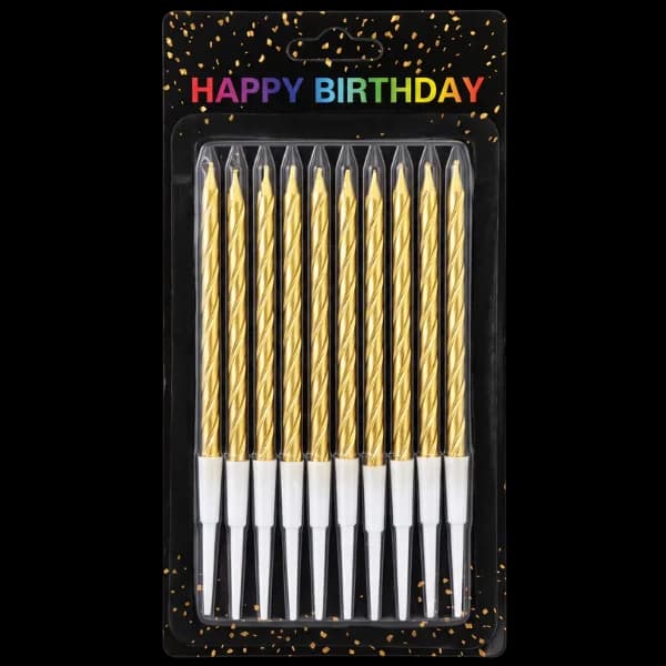 Silver & Gold 10-Piece Birthday Candles