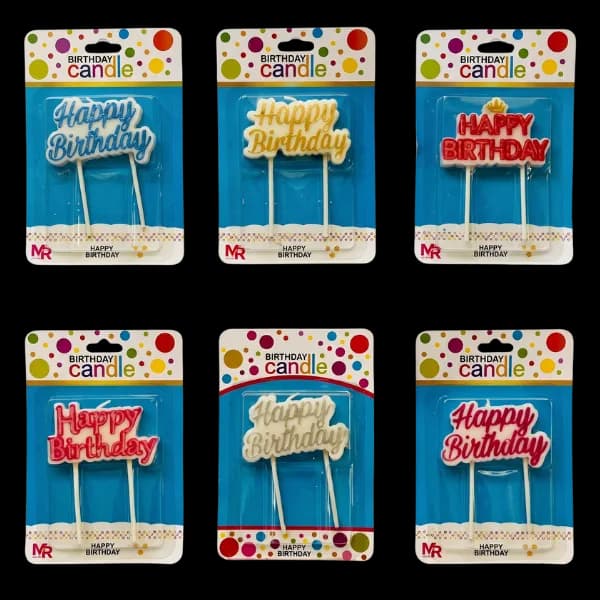 Glitter Happy Birthday Candle