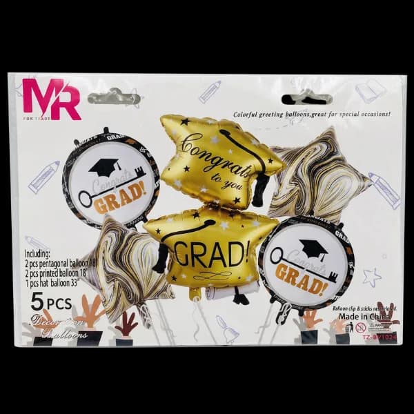 Graduation Helium Balloon Set – 5 Pieces
